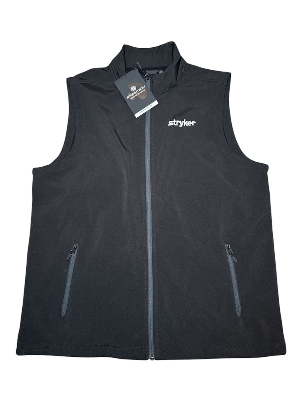 NEW! Stryker Stormtech Softshell Vest Full Zip Black Corporate Logo Men’s XL
